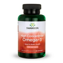 Swanson High Concentrate Omega-3 Fish Oil - Essential Fatty Acids Promoting Heart Health, Brain Health, Memory Support, and Cognitive Function - (120 Softgels, 680mg Each)