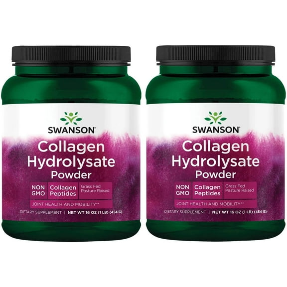 Swanson Collagen Peptides - Unflavored 16 oz Pwdr 2 Pack