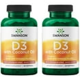 thumbnail image 1 of Swanson High Potency Vitamin D-3 w/ Coconut - Natural Supplement Promoting Bone Health & Immune System Support - May Help Increase Calcium Absorption - (60 Softgels, 125mcg Each) (2 Pack), 1 of 8