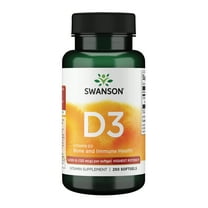 Swanson Vitamin D3 - Vitamin Supplement Promoting Bone Health & Immune System Support - Natural Support for Calcium Distribution & Absorption - (250 Softgels)