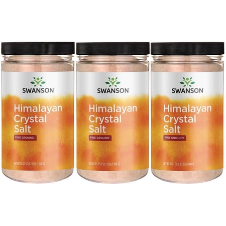 Swanson Himalayan Crystal Salt - Fine Ground 35.27 oz Salt 3 Pack
