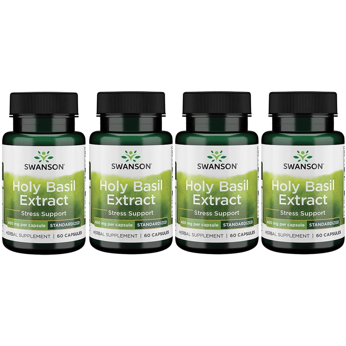 Swanson Holy Basil Extract Standardized 400 mg 60 Caps 4 Pack