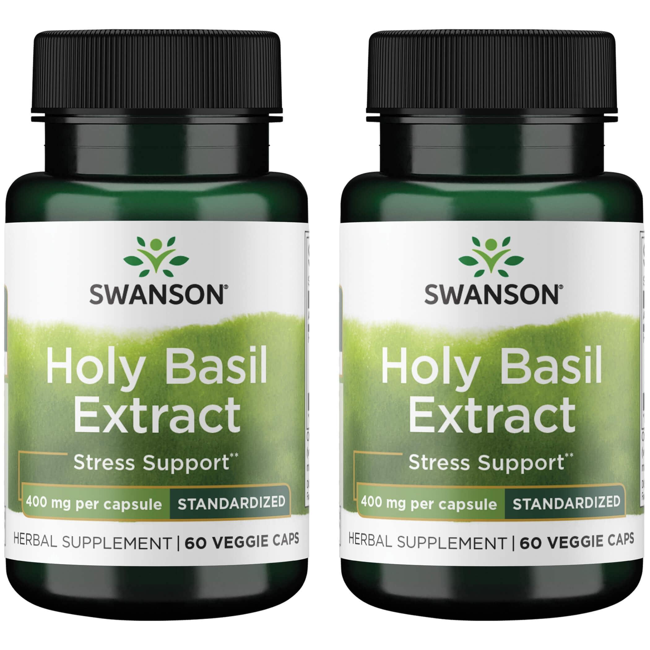 Swanson Holy Basil Extract Standardized 400 mg 60 Veg Caps 2 Pack