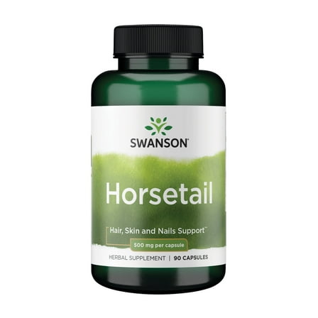 Swanson Horsetail - Herbal Supplement Supporting Healthy Hair, Skin & Nails - Natural Ingredients for Bone Health & Urinary Tract Support - (90 Capsules, 500mg Each)