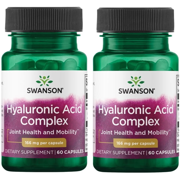 Swanson Hyaluronic Acid Complex 166 mg 60 Caps (2 Pack)