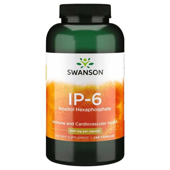 Swanson IP-6 Inositol Hexaphosphate - Natural Supplement Aiding Heart Health, Immune Support, and Promoting Healthy Blood Sugar - (240 Capsules, 500mg Each)