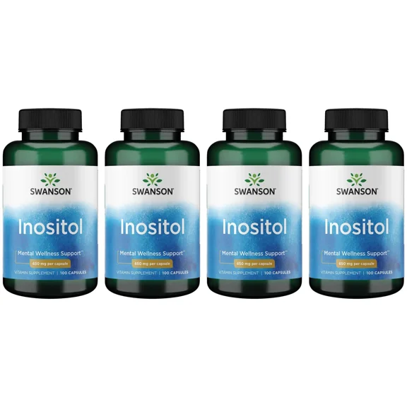 Swanson Inositol 650 Milligrams 100 Capsules (4 Pack)