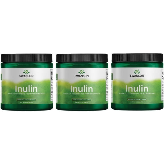 Swanson Inulin - Prebiotic Soluble Fiber 8 oz Pwdr 3 Pack