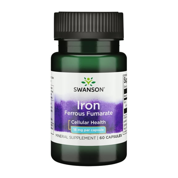 Swanson Iron Ferrous Fumarate 18 mg 60 Capsules
