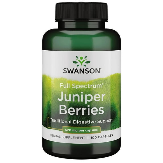 Swanson Juniper Berries Capsules, 520 mg, 100 Count
