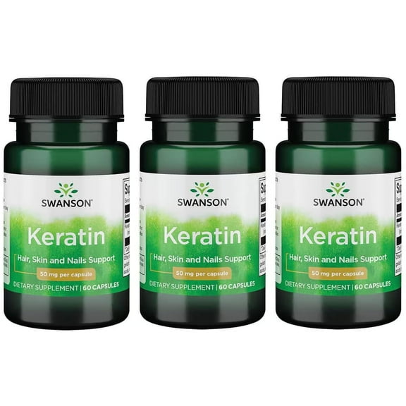 Swanson Keratin 50 mg 60 Caps 3 Pack