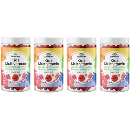 Swanson Kids Multivitamin Gummies - Mixed Fruit 60 Gummies 4 Pack