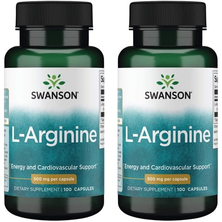 Swanson L-Arginine 500 mg 100 Caps 2 Pack