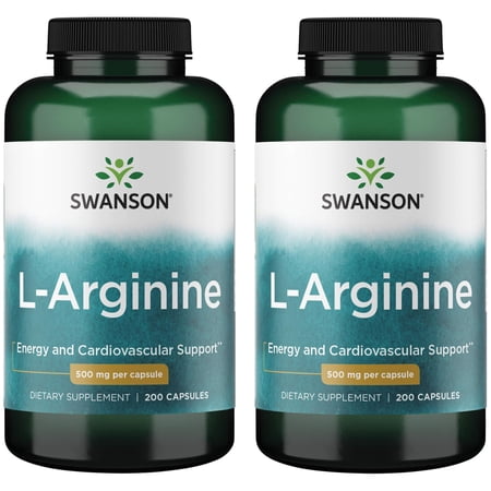 Swanson L-Arginine 500 mg 200 Caps 2 Pack