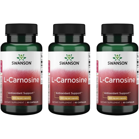 Swanson L-Carnosine 500 mg 60 Caps 3 Pack