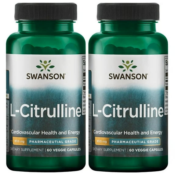 Swanson L-Citrulline - Pharmaceutical Grade 850 mg 60 Veg Caps 2 Pack