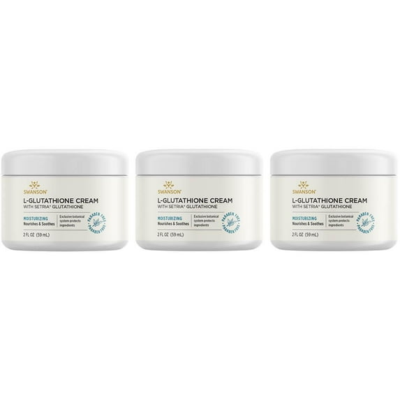 Swanson L-Glutathione Cream with Setria Glutathione 2 fl oz Cream 3 Pack