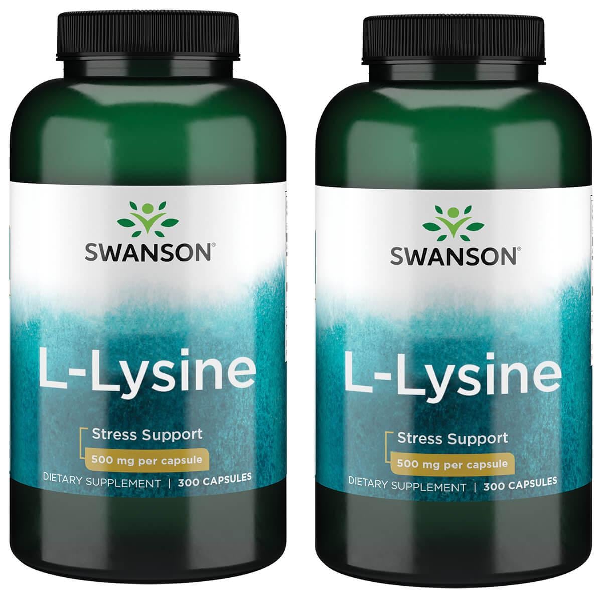 Swanson LLysine Free Form 500 mg 300 Caps 2 Pack