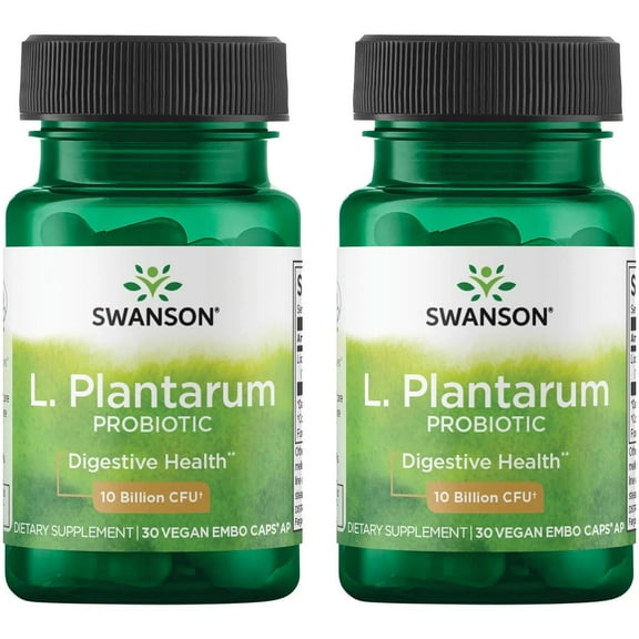 Swanson L. Plantarum - Digestive Supplement Promoting Gastrointestinal Balance & Bowel Regularity - Natural Formula to Help Reduce Bloating - (30 Veggie Capsules) (2 Pack)