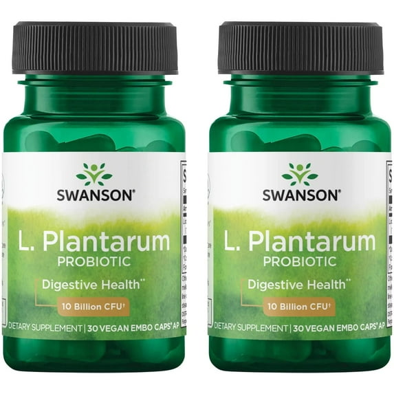 Swanson L. Plantarum - Digestive Supplement Promoting Gastrointestinal Balance & Bowel Regularity - Natural Formula to Help Reduce Bloating - (30 Veggie Capsules) (2 Pack)
