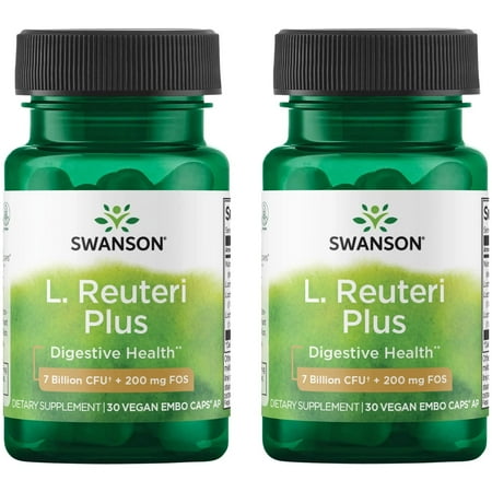 Swanson L. Reuteri Probiotic, 7 Billion CFU, 30 Vegan Capsules, 2 Pack