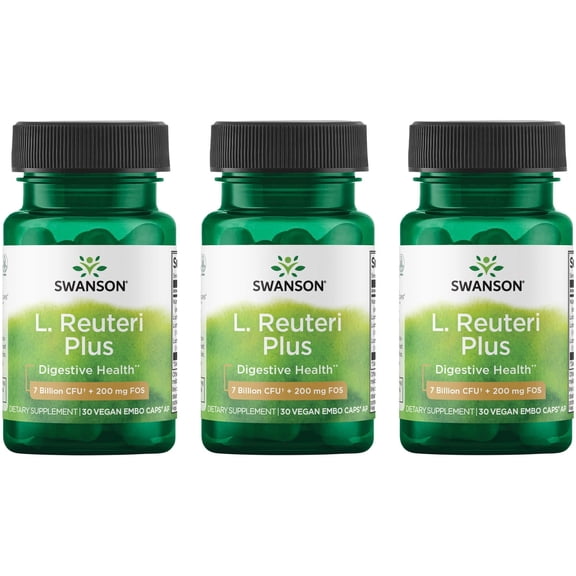Swanson L. Reuteri Plus 7 billion Cfu 30 Vegan Caps 3 Pack