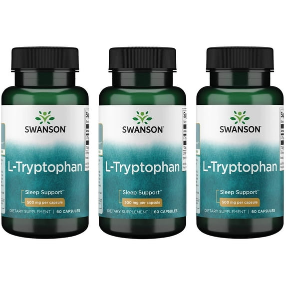 Swanson L-Tryptophan 500 mg 60 Caps 3 Pack