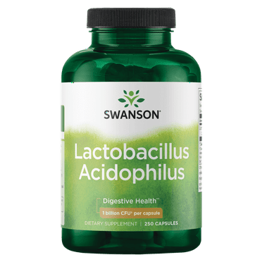 Swanson Lactobacillus Acidophilus - Probiotic Supplement Supporting Digestive Health with 1 Billion CFU Per Capsule - Promotes Bowel and GI Tract Health - (250 Capsules)