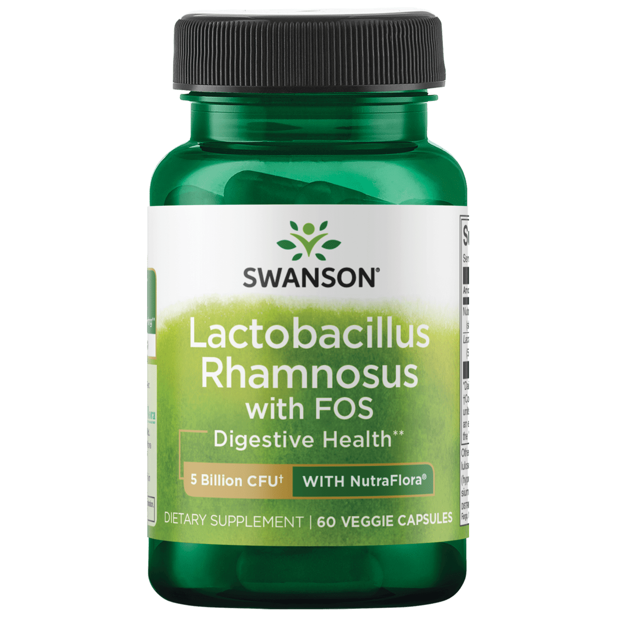 Swanson Lactobacillus Rhamnosus with FOS - Probiotic Supplement Supporting  Digestive Health with 5 Billion CFU - Promotes GI Tract Health During