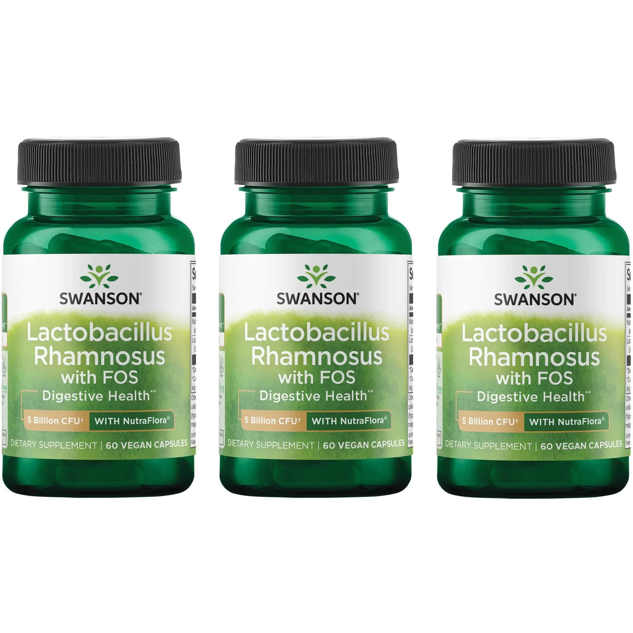 Swanson Lactobacillus Rhamnosus Probiotic Supplement - 5 Billion CFU - 60 Veggie Caps, 3 Pack