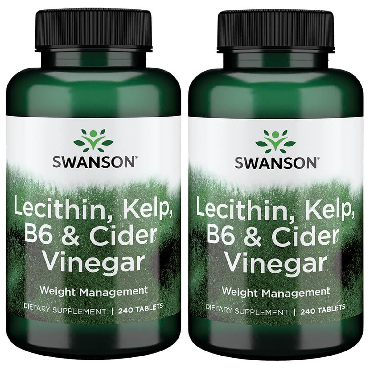 Swanson Lecithin, Kelp, B6, & Cider Vinegar 240 Tabs 2 Pack