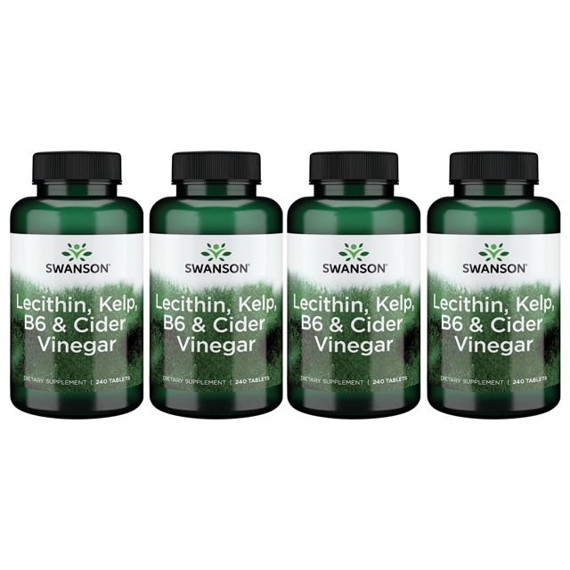 Swanson Lecithin, Kelp, B6, & Cider Vinegar 240 Tabs 4 Pack