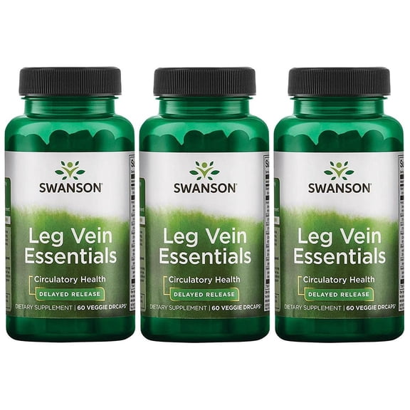 Swanson Leg Vein Essentials - Delayed Release - 60 Veg Capsules (3 Pack)