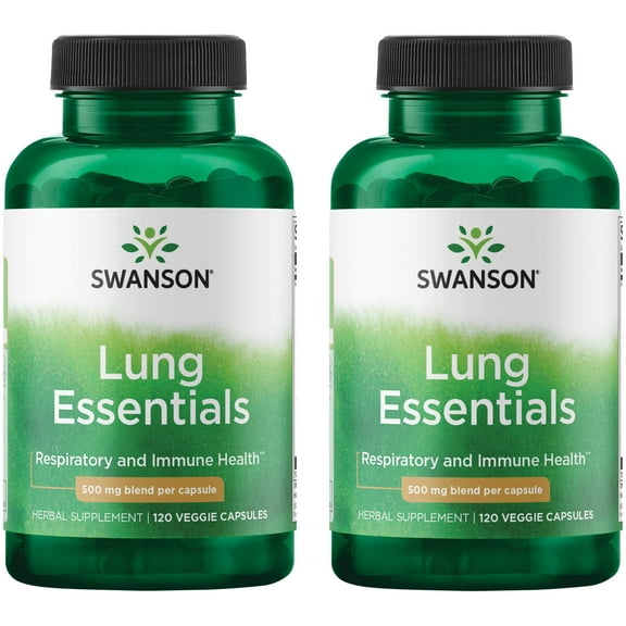 Swanson Lung Essentials 500 mg 120 Veg Caps 2 Pack