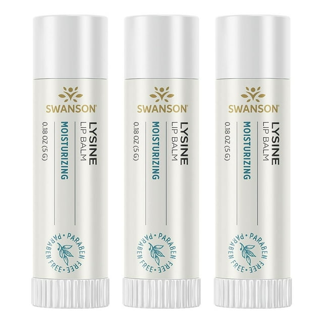 Swanson Lysine Lip Balm 0.18 oz Balm 3 Pack