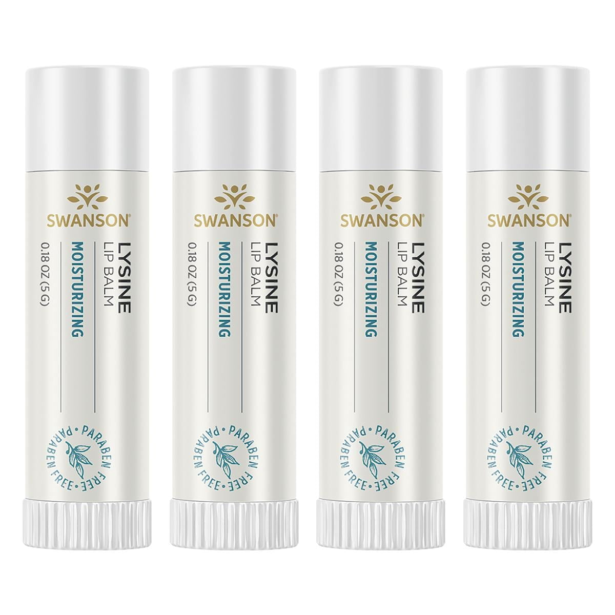 Swanson Lysine Lip Balm 0.18 oz Balm 4 Pack