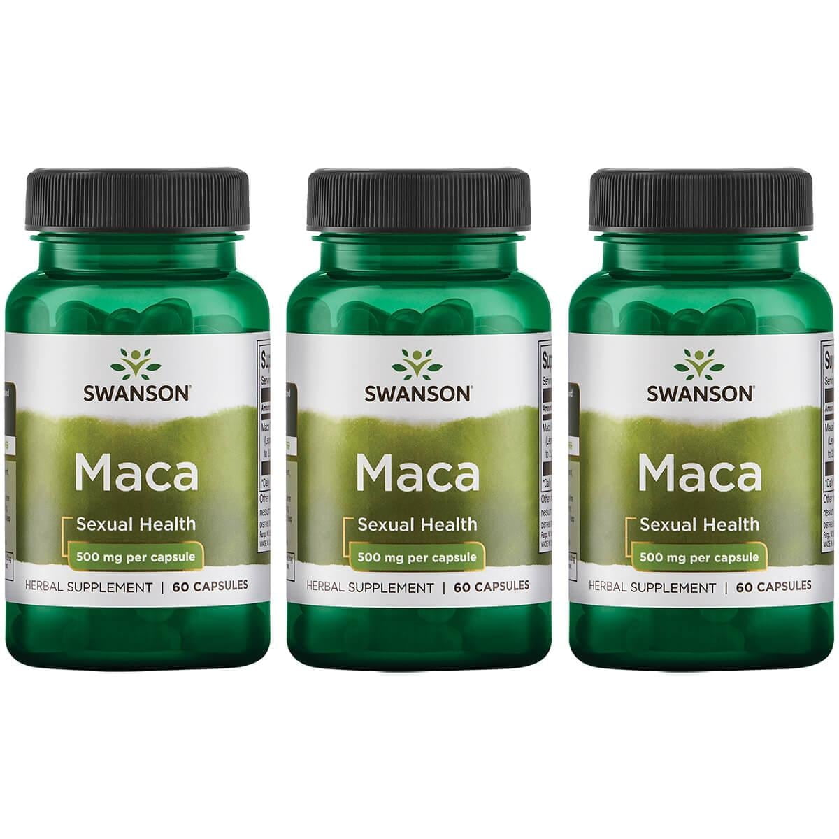 Swanson Maca 500 mg 60 Caps 3 Pack - Walmart.com