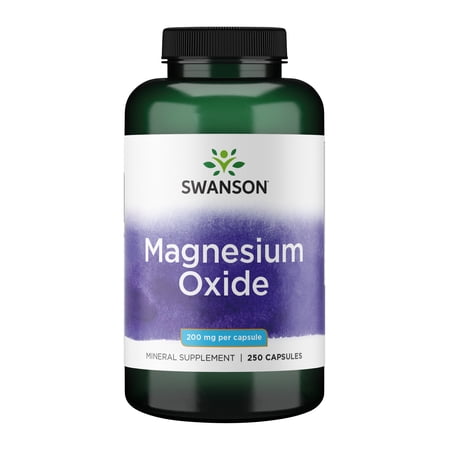 Swanson Magnesium - Mineral Supplement for Health & Wellness - Natural Support - (250 Capsules, 200mg Each)