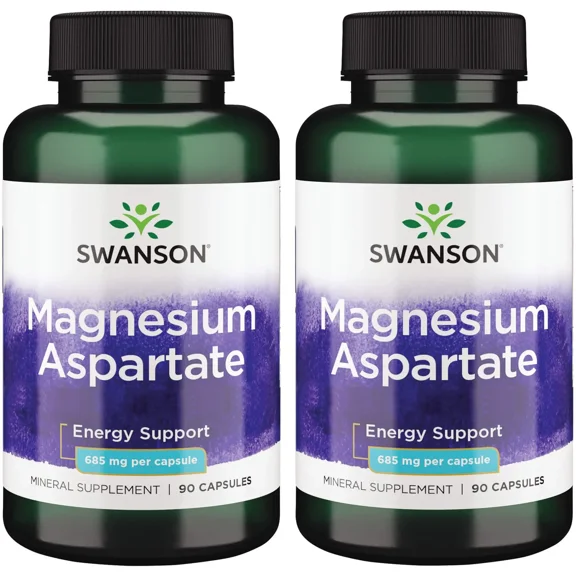 Swanson Magnesium Aspartate 685 mg 90 Caps 2 Pack