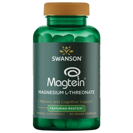 Swanson Magnesium L-Threonate - Featuring Magtein 90 Veggie Capsules
