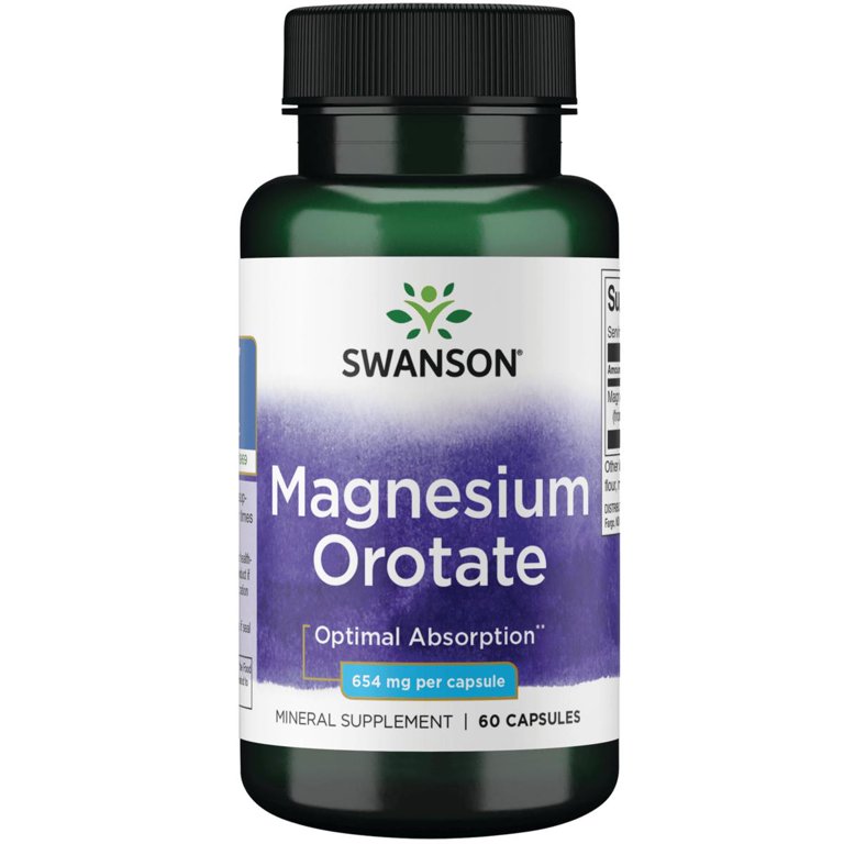 Swanson Magnesium Orotate 40 Mg - 60 Capsules, Bone & Muscle Support Supplement