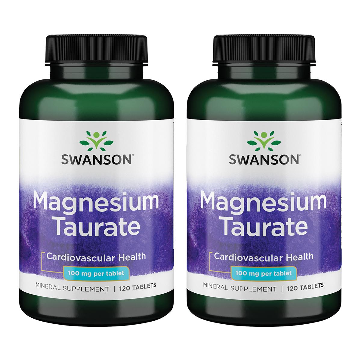 Swanson Magnesium Taurate 100 mg 120 Tabs 2 Pack