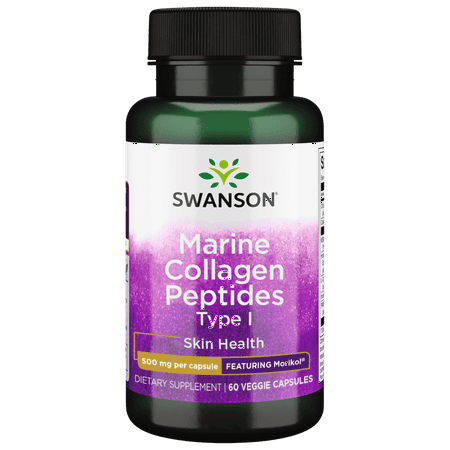Swanson Marine Collagen Peptides Type I - Featuring Morikol 500 mg 60 Veg Caps