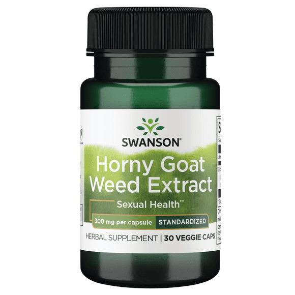 Swanson Maximum Potency Horny Goat Weed Extract 300 mg 30 Veggie Capsules
