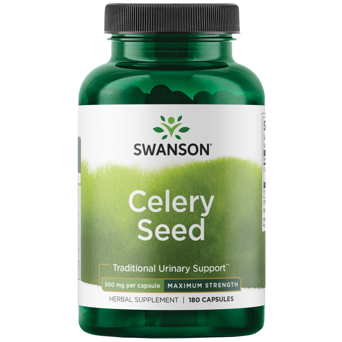Swanson Maximum Strength Celery Seed Capsules, 500 mg, 180 Count
