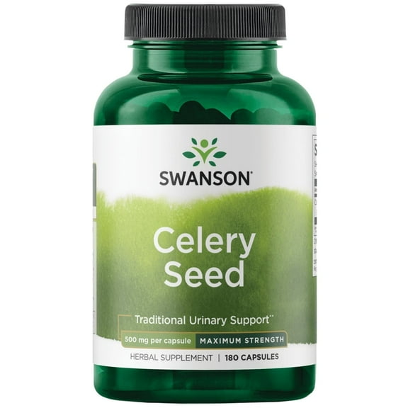 Swanson Celery Seed Extract (Cellery) Urinary Health Antioxidant Support Phytochemicals Volatile Oils Supplement Maximum Strength 500 mg 180 Capsules