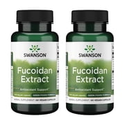 Swanson Maximum Strength Fucoidan Extract - Herbal Supplement Promoting Immune System Function - Natural Formula Supporting Overall Health - 60 Veggie Capsules, 500mg Each 2 Pack