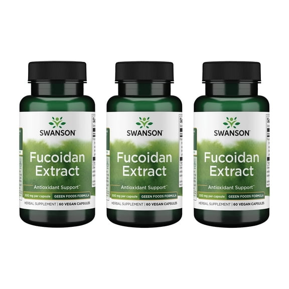 Swanson Maximum Strength Fucoidan Extract - Herbal Supplement Promoting Immune System Function - Natural Formula Supporting Overall Health - (60 Veggie Capsules, 500mg Each) (3 Pack)