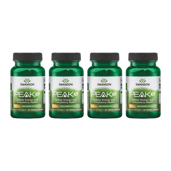 Swanson Maximum Strength PEAK ATP natural supplement, 400mg, 30 veggie capsules, 4 pack