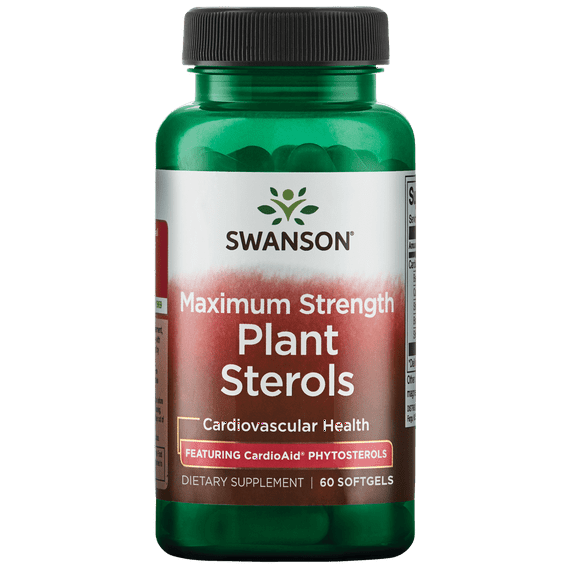 Swanson Maximum Strength Plant Sterols - Featuring CardioAid Phytosterols, Helps Maintain Healthy Cholesterol Levels, 60 Softgels